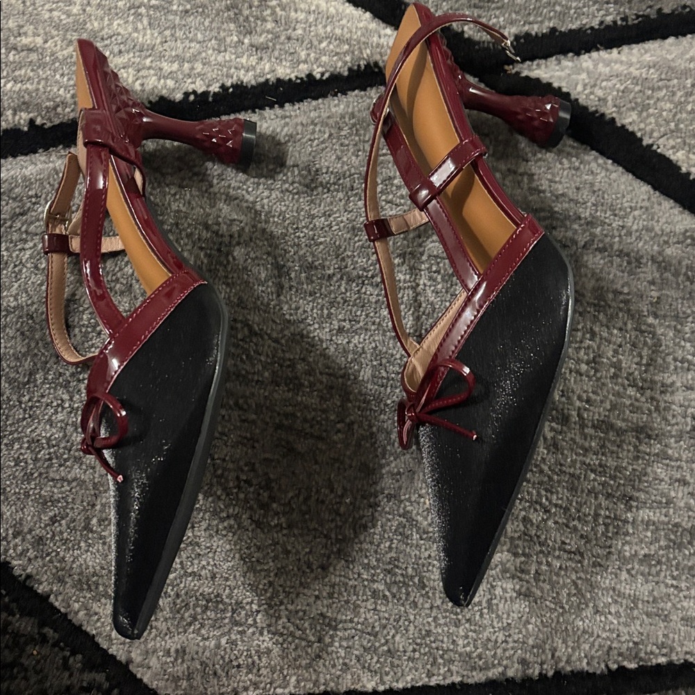 Chic Black and Burgundy Heels